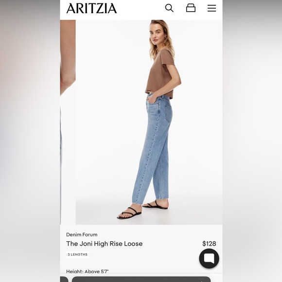 Aritzia denim forum high rise “ Joni loose” size 25 - Picture 2 of 3